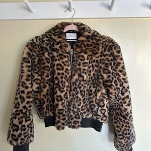 Urban Outfitters Leopard Zip-Up Jacket